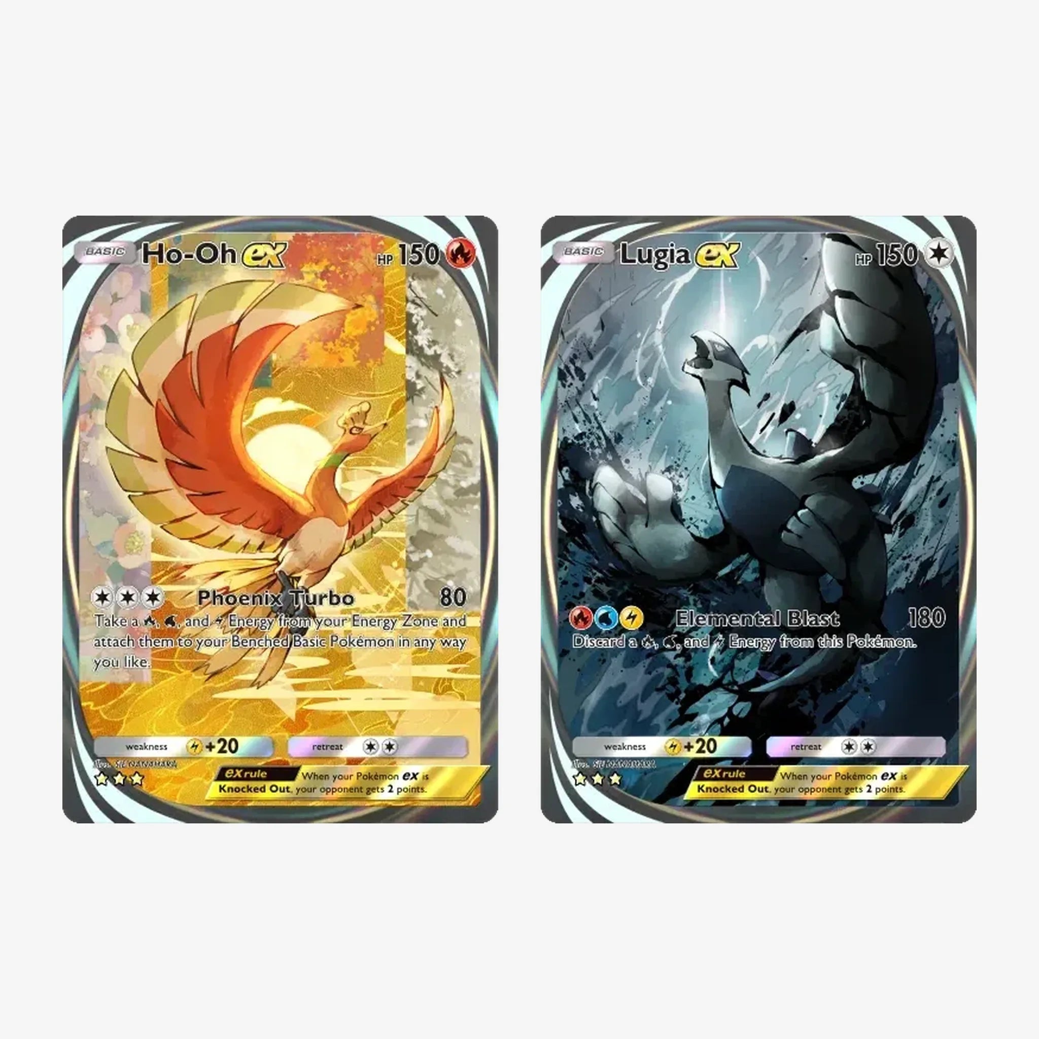 Ho-Oh ex and Lugia ex Crown Rare cards — Pokémon TCG Pocket account